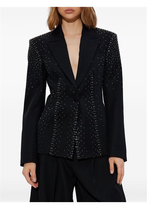 Black crystal-embellished blazer The attico - women THE ATTICO | 250WCG00061WWW046TS100